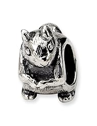 Genuine Reflection Beads (TM) Bead Charm. Sterling Silver Reflections Squirrel Bead. 100% Satisfaction Guaranteed.