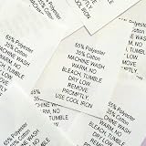 65% Poly / 35% Cotton Machine Wash Warm Care Tags #12 (Qty 100)