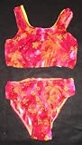 Girls 7-16 2-piece Swimwear Crop Top Bikini Tiki Print