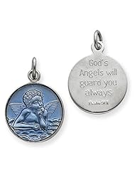 Sterling Silver Blue Epoxy Angel Charm