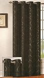 MILANO GROMMET TOP CURTAIN PANEL WITH LINING, BLACK