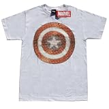  : MARVEL COMICS CAPTAIN AMERICA "DOT SHIELD" White Soft Cotton Licensed Tee