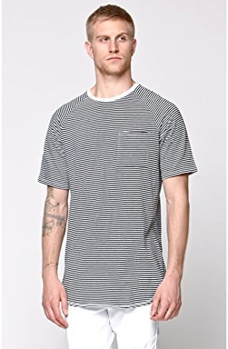 On The Byas Mens Oscar Stripes Longline Raglan T-Shirt