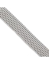Leslies Sterling Silver Polished Mesh Link Bracelet Length 7.5"