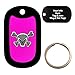 Custom Engraved Pet Tag - Mad Crossbones Skull - Pink - Dog Tag - Tag-Z Wag-Z