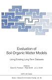 Evaluation of soil organic matter models using existing long-term datasets