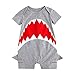 Baby Boys Girls Short Sleeve Shark Costume Bodysuit