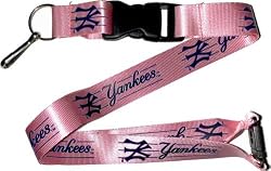 New York Yankees Pink Lanyard Keychain NY