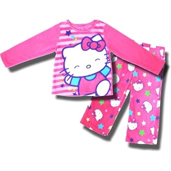Hello Kitty 2 Piece Pink Fleece Pajamas For Girls