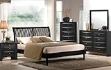 Beautiful Solid Wood Bedroom Set in Black Finish Pds F90159q F40569 F40570  ....