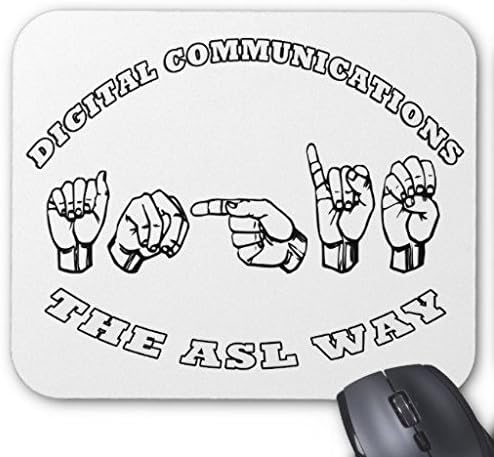 Angie Asl Digital Communications Fingerspelled Mousepad Rubber Mouse Pad