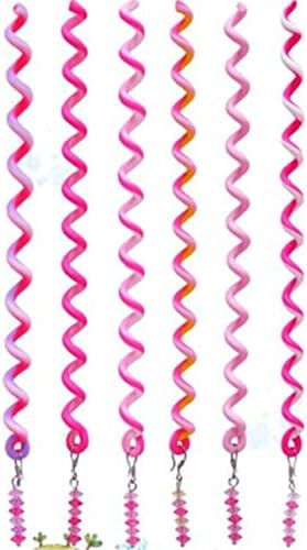 Dofull 6pcs Kids Girls DIY Hair Styling Braiding Spiral Curlers Rollers Head Dress Band (pink)