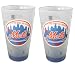 New York Mets Frosted Pint Glass (16-Ounce, Set of 2)