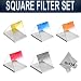 Kit for Cokin P Series System - Includes: 5 Graduated Color Square Filters (Red, Blue, Orange, ND Grey, and Yellow) + 1 Premium Goja Microfiber Lens Cleaning Cloth