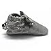 SAYOYO Baby Silver Bow Tassels Soft Sole Leather Infant Toddler Prewalker Shoes (Silver, 12-18 Months)