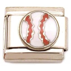 Enamel Baseball Italian Charm Stainless Steel 9mm