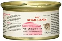 ROYAL CANIN FELINE HEALTH NUTRITION Kitten Instinctive thin slices in gravy canned cat food, 3-Ounces, 24-Pack
