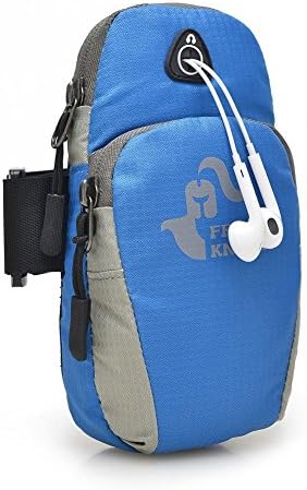 Sports Armband Multifunctional Double Pockets Outdoor Arm Bag Zipper Bag Gym Running Sport Workout Armband Compatible with Iphone 6 Plus 5 5s 5c 4s Samsung Galaxy S3/4 (blue)