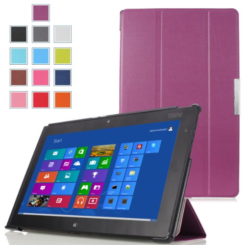 MoKo Ultra Slim Lightweight Smart-shell Stand Case for Lenovo Thinkpad 2 10.1 inch Windows 8 tablet, PURPLE (with Auto Wake/Sleep Function)