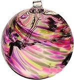 June Birthday Wish Birthstone Hanging Witch Ball Ornament 6" by Kitras Art Glass