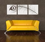 Peacock Feather Triptych Wall Decal 24