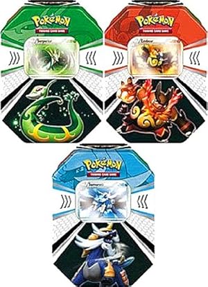 Pokemon Black White Card Game Set of 3 Fall 2011 Evolved Battle Action Tins Serperior, Emboar Samurott