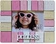 Princess Pastel Shabby Wood Block Horizontal/Landscape Picture Frame 4x6