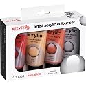 Reeves 4 x 75 ml Metallic Colours Acrylic Paint