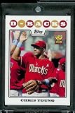 2008 Topps # 545 Chris Young - Arizona Diamondbacks - MLB Baseball Trading Card in a Protective Screw Down Display Case