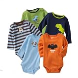 5 Stück Baby Bodys Jungen langarm | Babybodies