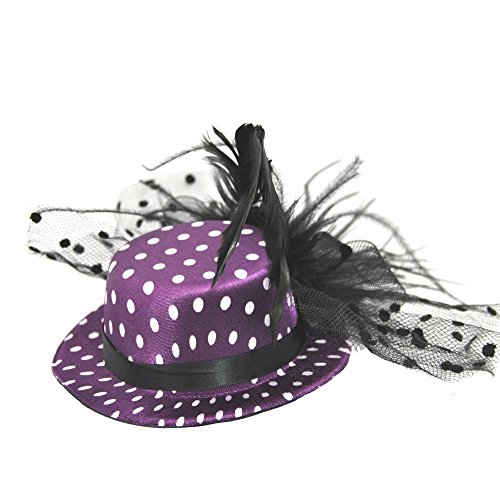 Polka Dot 5" Mini Hat - Purple