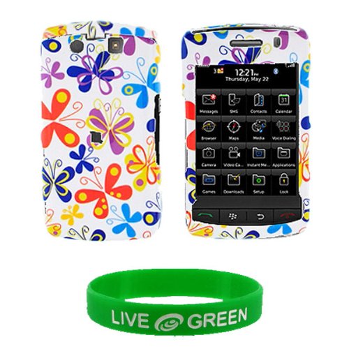 Color Butterfly Design Snap On Hard Case for RIM BlackBerry Storm2 9550 Phone, Verizon Wireless