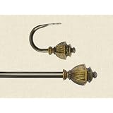 Athena Adjustable Window Curtain Rod Set with Urn Finials - Bronze by everydayhomeoutlet