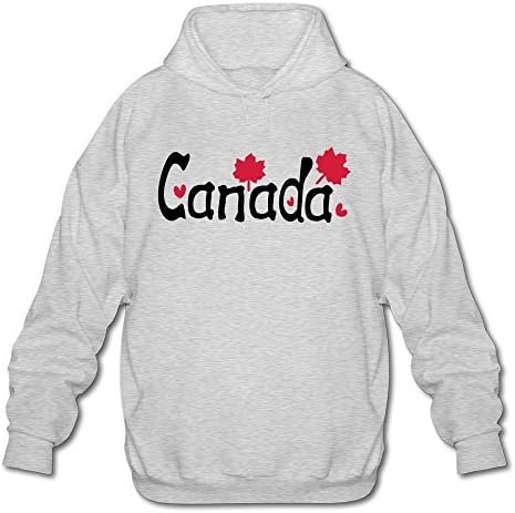Canada Txt Maple Leaves Hearts New Pattarn Trendy Senior Sweatshirt Hoody Ash