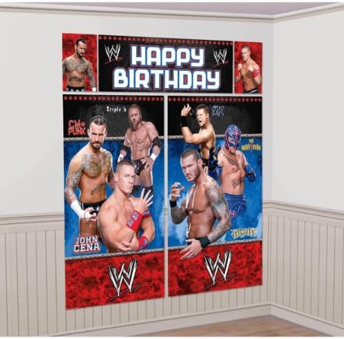 New Art WWE WRESTLING SETTER Happy Birthday Party Wall Decoration Decor