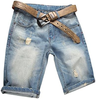 Younet Men's Casual Ripped Slim Fit Denim Short Jeans Color-A 36
