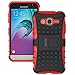 Galaxy J3 Case, Galaxy Amp Prime Case, Galaxy Express Prime Case, OEAGO Tough Rugged Dual Layer Plastic Impact Defender Cover with Kickstand for Samsung J3 (2016) / Amp Prime/Express Prime - Red