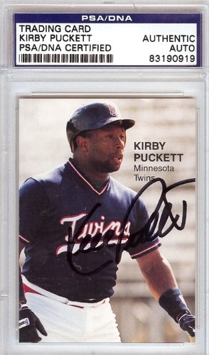 Kirby Puckett Autographed/Hand Signed Trading Card PSA/DNA Slabbed #83190919