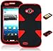 Bastex Heavy Duty Hybrid Case for ZTE savvy Z750C - Red Silicone with Black Hard Shell