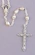 Wedding Rosary - 5mm AB Faceted Glass Beads - 20" Silver Plated Chain - IMPORTED FROM ITALY - Boxed