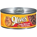 5.5 Oz Real Beef In Gravy 9Lives Canned Cat Food Sold in packs of 24