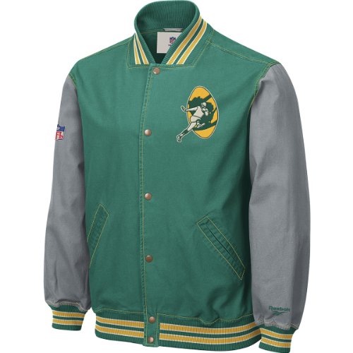 Reebok Green Bay Packers Throwback Canvas Jacket XX Large