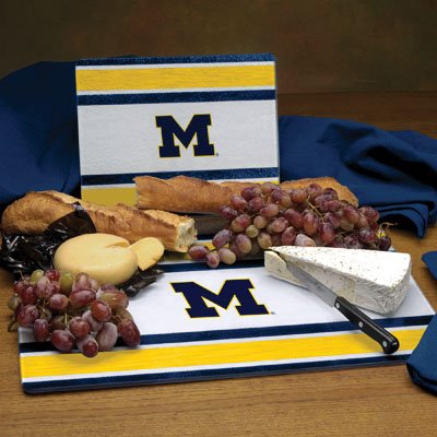 Michigan Wolverines Glass Cutting Board Set