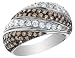 Jewelry : Chocolate and White Diamond 1.5 Carat (ctw) Ring in 14K White Gold