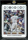 2008 Topps Baseball Cards # 296 Paul Konerko - Chicago White Sox - MLB Baseball Trading Card in a Protective Screw Down Display Case