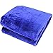 Simple Deluxe 78 by 90-Inch Solid Mink Blanket, Queen, Navy Blue