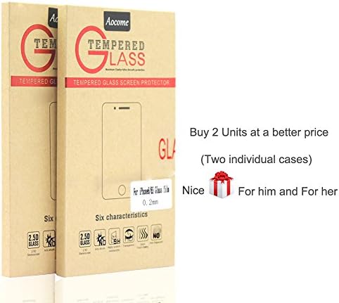 2 Pack iPhone 6 Screen Protector, Aocome Premium Tempered Glass Screen Protector for Apple iPhone 6 and iPhone 6s 4.7 inch