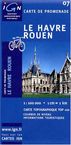City Travel Guides Discounted  Books : IGN Top 100 Map 07 ~ Le Havre / Rouen
