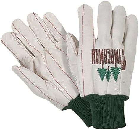 Southern Gloves UPC197 Poly/Cotton Outer Oil Field Gloves, Extra Heavy Weight, Non-Woven Liner, Green Knit Wrist, White (Pack of 12)