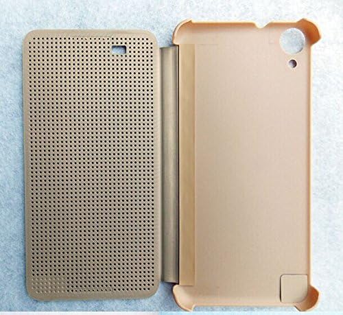 FOME Cases Series HTC Dot View Premium Flip Shell Case Cover for HTC 820 Golden